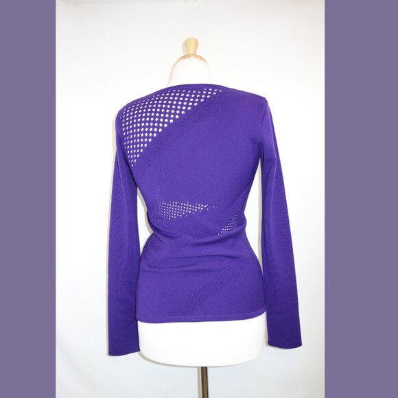 Versace Purple Scoop Neck Wool Sweater - Size 42 - Picture 5 of 13